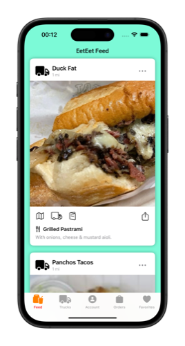EetEet feed showing food photos